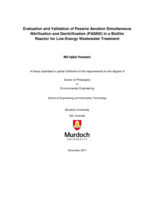 Evaluation and validation of passive aeration simultaneous nitrification and denitrification (PASND) in a biofilmreactor for Low-Energy wastewater treatment