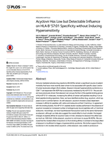 Acyclovir Has Low but Detectable Influence on HLA-B*57:01 Specificity without Inducing Hypersensitivity