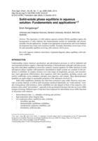 Solid-solute phase equilibria in aqueous solution: Fundamentals and application