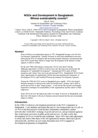 NGOs and Development in Bangladesh: Making poverty history or making poverty business?