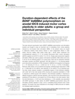 Duration-dependent effects of the BDNF Val66Met polymorphism on anodal tDCS induced motor cortex plasticity in older adults: A group and individual perspective