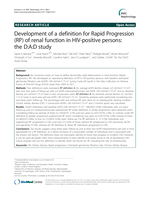 Development of a definition for Rapid Progression (RP) of renal function in HIV-positive persons: The D:A:D study