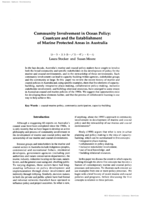 Community involvement in ocean policy: coastcare and the establishment of Marine Protected Areas in Australia