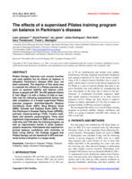 The effects of a supervised Pilates training program on balance in Parkinson’s disease