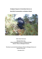 Ecological impacts of Australian Ravens on bush bird communities on Rottnest Island