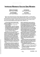 Investigating mathematics education using multimedia