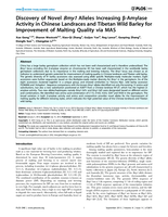 Discovery of novel Bmy1 alleles increasing β-amylase activity in Chinese landraces and Tibetan wild barley for improvement of malting quality via MAS