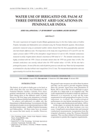 Water use of irrigated oil palm at three different arid locations in Peninsular India