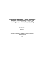 Protection or paternalism: A critical evaluation of Australian legislation relating to sexual acts involving persons with intellectual disability