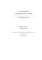 Capital punishment: A cross jurisdictional critique