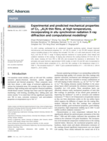Experimental and predicted mechanical properties of Cr1−xAIxN thin films, at high temperatures, incorporating in situ synchrotron radiation X-ray diffraction and computational modelling