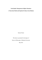 Total quality management in higher education: A theoretical model and empirical evidence from Pakistan