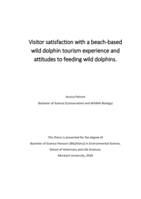 Visitor satisfaction with a beach-based wild dolphin tourism experience and attitudes to feeding wild dolphins