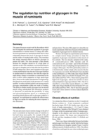 The regulation by nutrition of glycogen level in the muscle of ruminants