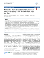 Molecular characterization and functional analysis of barley semi-dwarf mutant Riso no. 9265