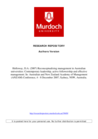 Reconceptualising management in Australian universities: Contemporary leadership, active followership and effective management