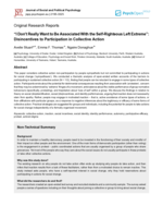 “I don't really want to be associated with the self-righteous left extreme”: Disincentives to participation in collective action