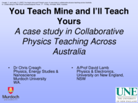 You teach mine and I’ll teach yours: A case study in collaborative physics teaching across Australia
