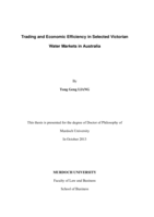 Trading and economic efficiency in selected Victorian water markets in Australia