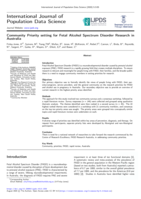 Community priority setting for fetal alcohol spectrum disorder research in Australia