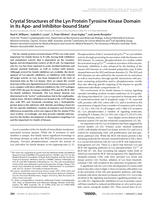 Crystal structures of the Lyn protein tyrosine kinase domain in its apo- And inhibitor-bound state