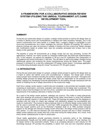 A framework for a collaborative design review system utilizing the Unreal Tournmament (UT) game development tool