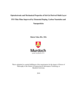 Optoelectronic and mechanical properties of Sol-Gel derived Multi-Layer ITO thin films improved by elemental doping, Carbon Nanotubes and Nanoparticles