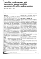 Controlling vertebrate pests with fluoroacetate: Lessons in wildlife management, bio-ethics and co-evolution