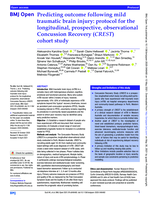 Predicting outcome following mild traumatic brain injury: protocol for the longitudinal, prospective, observational Concussion Recovery (CREST) cohort study
