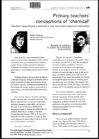Primary teachers' conceptions of "Chemical"