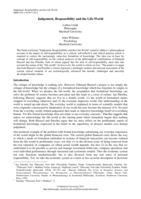Judgement, Responsibility and the Life-World