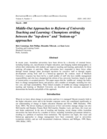 Middle-out approaches to reform of university teaching and learning: Champions striding between the top-down and bottom-up approaches