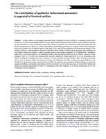 The contribution of qualitative behavioural assessment to appraisal of livestock welfare