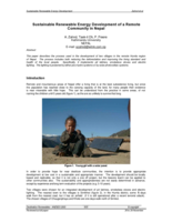 Sustainable renewable energy development of a remote community in Nepal