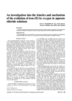 An investigation into the kinetics and mechanism of the oxidation of iron(11) by oxygen in aqueous chloride solutions