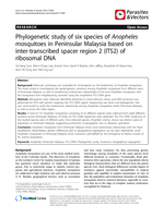 Phylogenetic study of six species of Anopheles mosquitoes in Peninsular Malaysia based on inter-transcribed spacer region 2 (ITS2) of ribosomal DNA