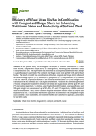 Efficiency of wheat straw biochar in combination with compost and biogas slurry for enhancing nutritional status and productivity of soil and plant