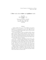 A few words about skew and episkew words