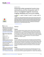 Assessing lumbar paraspinal muscle cross-sectional area and fat composition with T1 versus T2-weighted magnetic resonance imaging: Reliability and concurrent validity