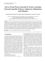 Survey of food waste generated by Western Australian fruit and vegetable producers: Options for minimization and utilization