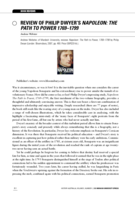 Book Review: Philip Dwyer's Napoleon: The path to power 1769-1799 (London: Bloomsbury; 2007, pp. 480. Price GBP₤20 hb.).