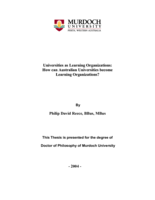 Universities as learning organizations: how can Australian universities become learning organizations?
