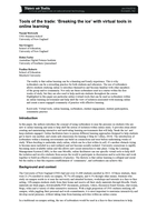Tools of the trade: ‘Breaking the ice’ with virtual tools in online learning