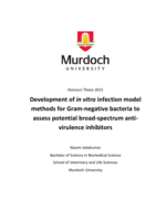 Development of in vitro infection model methods for Gram-negative bacteria to assess potential broad-spectrum anti-virulence inhibitors