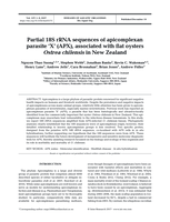 Partial 18S rRNA sequences of apicomplexan parasite ‘X’ (APX), associated with flat oysters Ostrea chilensis in New Zealand