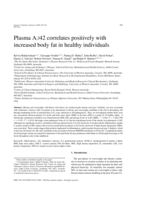 Plasma Aβ42 correlates positively with increased body fat in healthy individuals