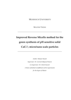 Improved Reverse Micelle method for the green synthesis of pH sensitive solid CaCO3 micro/nano scale particles