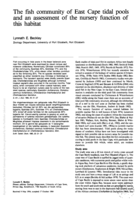 The fish community of East Cape tidal pools and an assessment of the nursery function of this habitat