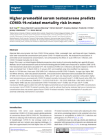 Higher premorbid serum testosterone predicts COVID-19-related mortality risk in men
