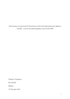 The economics of large-scale PV solar farms in 2019 in the National Electricity Market in Australia – A tool for developers planning to enter into the NEM
